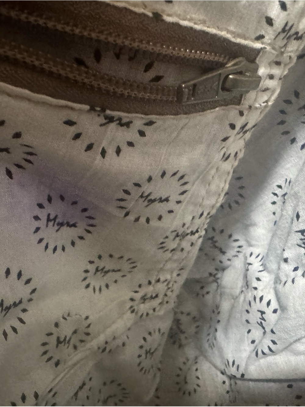 Myra Bag Brown and Black Canvas Floral Flap Backpack - Picture 4 of 6